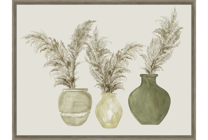 42X32 Pampas In Green Pots With Walnut Frame - 360