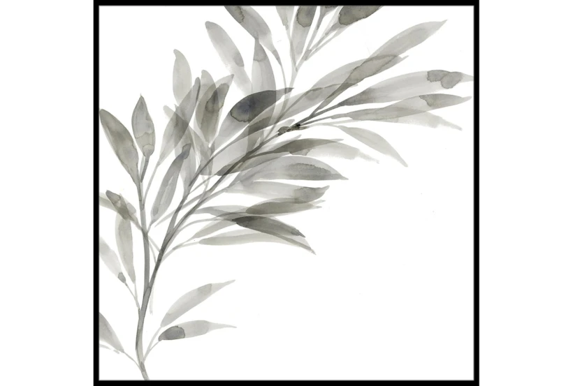 47X47 Watercolor Leaf Grey With Black Frame - 360