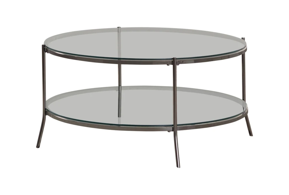 Drew Round Glass Top Coffee Table With Storage