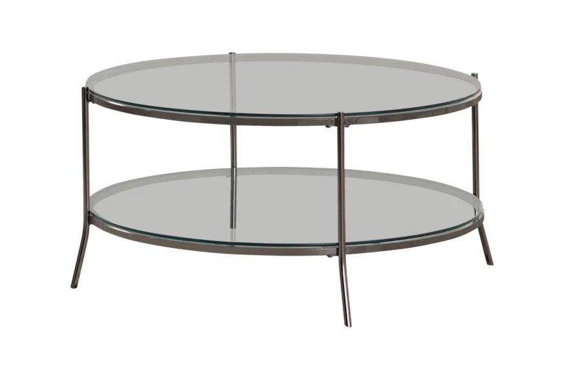 Drew Round Glass Top Coffee Table With Storage - 360