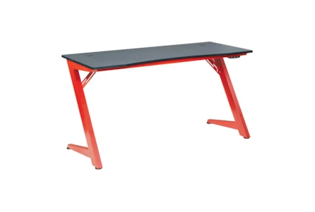 Binary Carbon/Matte Red 54" Gaming Desk With Usb & Bluetooth Controlled Led Lights