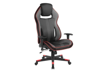 Tango Gaming Chair In Bonded Leather With Red Accents