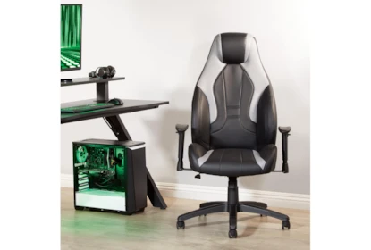 Theory White Gaming Chair With Black Trim