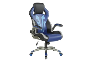 Optimus Blue/Black Gaming Chair With Flip Up Padded Armrests