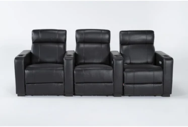 Monreale Black 3 Piece Home Theater Sectional