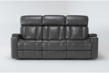 Eastwood Graphite 86" Power Reclining Sofa With Power Headrest & Speakers