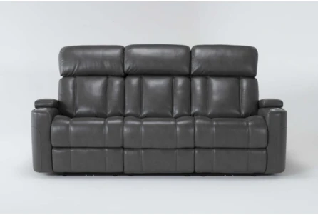 Eastwood Graphite 86" Power Reclining Sofa With Power Headrest & Speakers