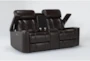Eastwood Espresso 75" Power Reclining Console Loveseat With Power Headrest - Side