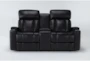 Eastwood Midnight 75" Power Reclining Storage Console Loveseat with Power Headrest & USB - Signature