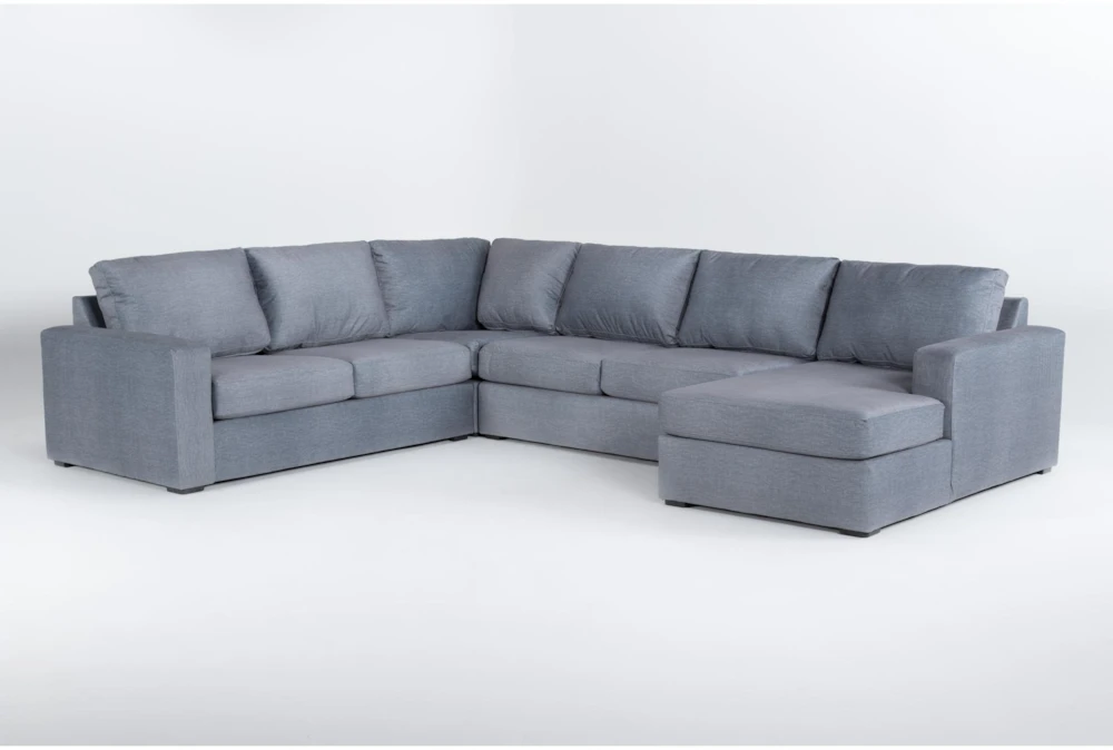 Araceli Graphite 140" 4 Piece Sectional with Right Arm Facing Chaise