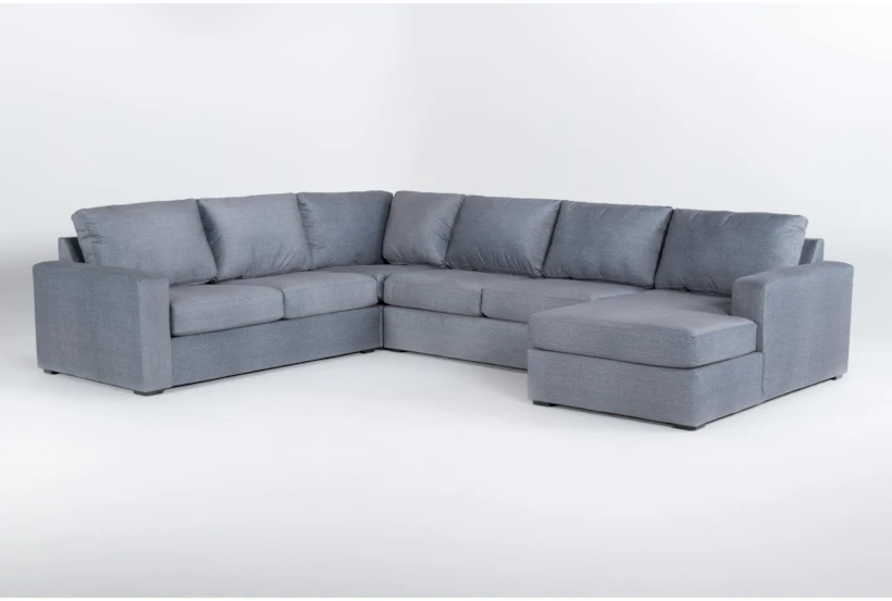 Araceli Graphite 140" 4 Piece Modular Sectional With Right Arm Facing Chaise  - 360