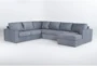 Araceli Graphite 140" 4 Piece Modular Sectional With Right Arm Facing Chaise  - Signature
