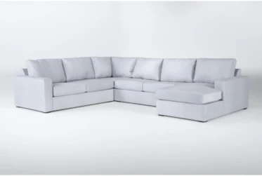Araceli Dove 140" 4 Piece Modular Sectional With Right Arm Facing Chaise
