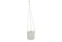 7" Dotted Pattern Hanging Planter White - Signature