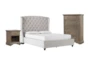 Mariah 3 Piece Eastern King Velvet Upholstered Bedroom Set With Chapman Chest Of Drawers + 1-Drawer Nightstand - Signature