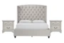 Mariah King Velvet Upholstered 3 Piece Bedroom Set With 2 Kincaid 2-Drawer Nightstands - Signature