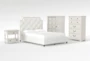 Sophia II Queen Upholstered Panel 4 Piece Bedroom Set With Kincaid Chest Of Drawers, Wardrobe + Open Nightstand - Signature