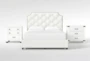Sophia II California King Upholstered Storage 3 Piece Bedroom Set With Wade Bachelors Chest + Nightstand - Signature