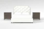 Sophia II Queen Upholstered Storage 3 Piece Bedroom Set With 2 Candice II 3-Drawer Nightstands - Signature