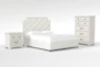Sophia II 3 Piece Queen Upholstered Storage Bedroom Set With Kincaid Chest Of Drawers + 2-Drawer Nightstand - Signature