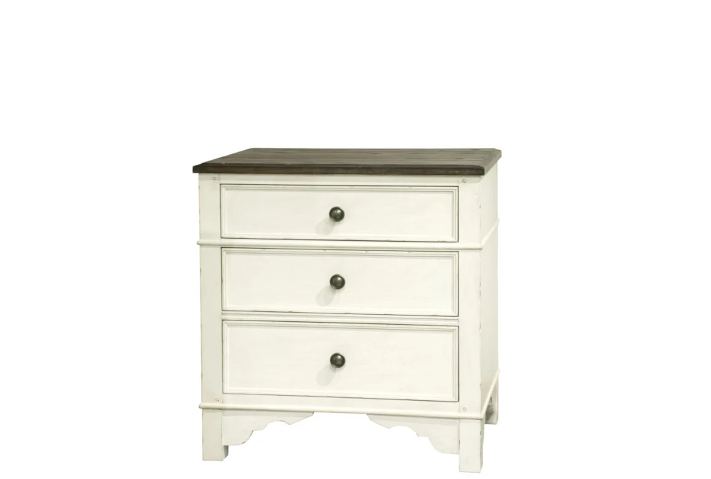 Raelyn White 30" 3-Drawer Nightstand With USB