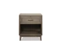 Sienna Grey 28" 1-Drawer Nightstand With USB - Front