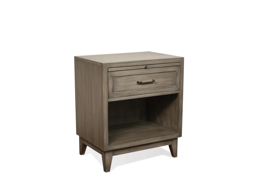 Sienna Grey 28" 1-Drawer Nightstand With USB