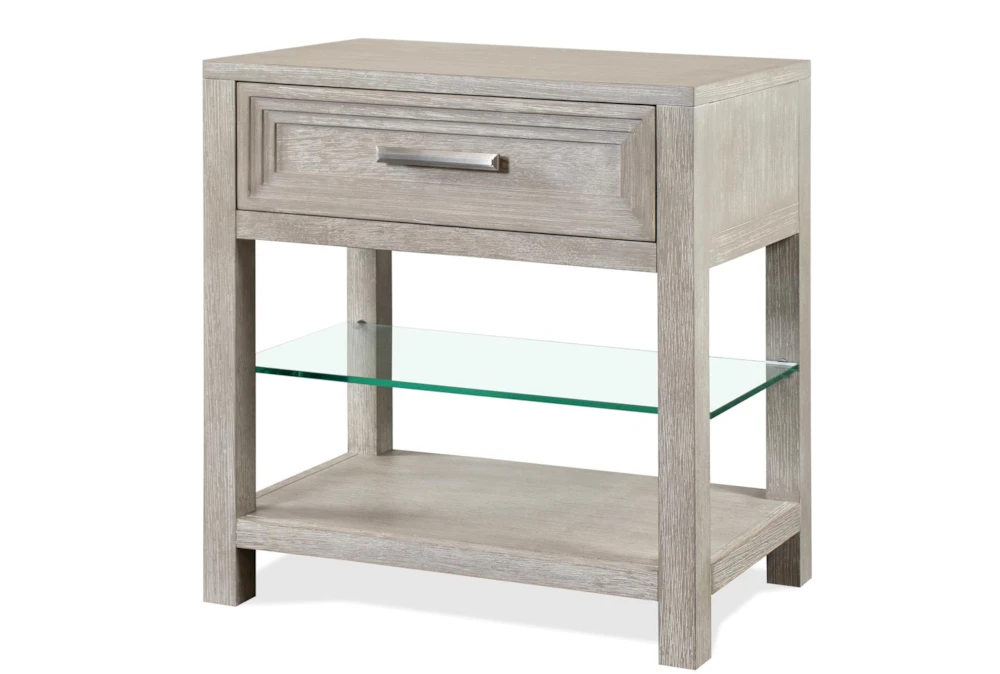 Lucia Grey 29" 1-Drawer Nightstand With USB