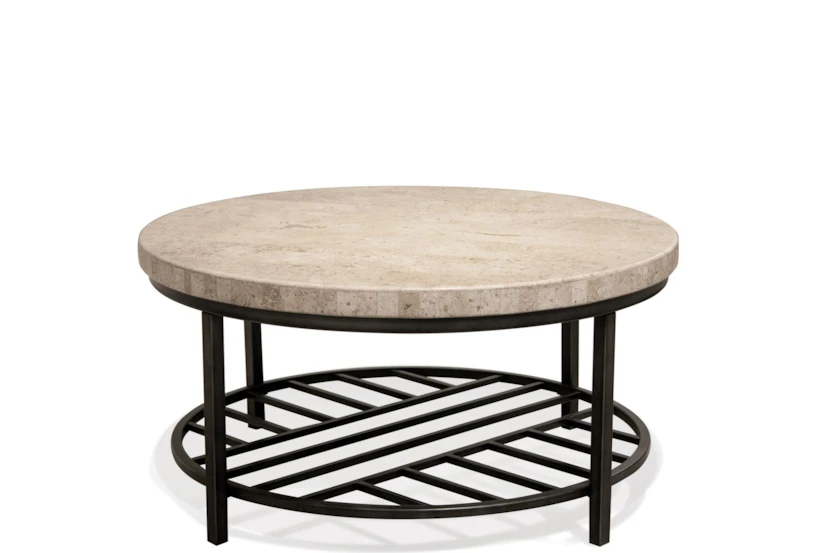 Abbott Round Coffee Table With Storage - 360