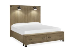 Wade Natural Queen Panel Bed With Storage
