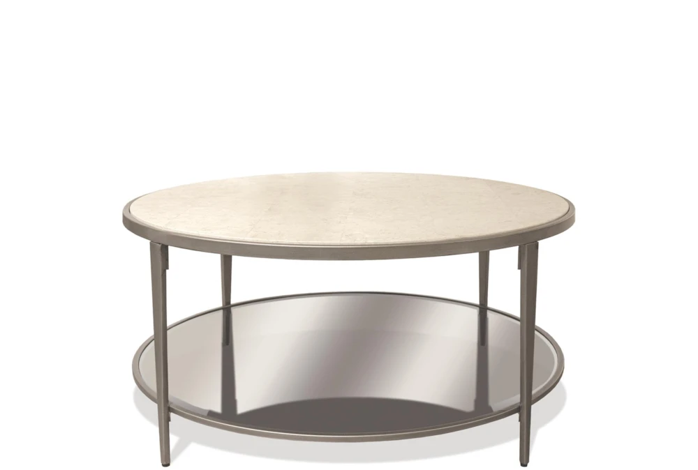 Paola Glass Round Coffee Table With Storage