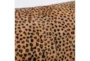 14X26 Camel + Black Leopard Print On Pieced Hide Lumbar Throw Pillow - Detail