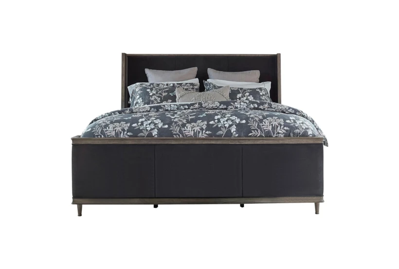 Lilith Grey California King Upholstered Panel Bed - 360