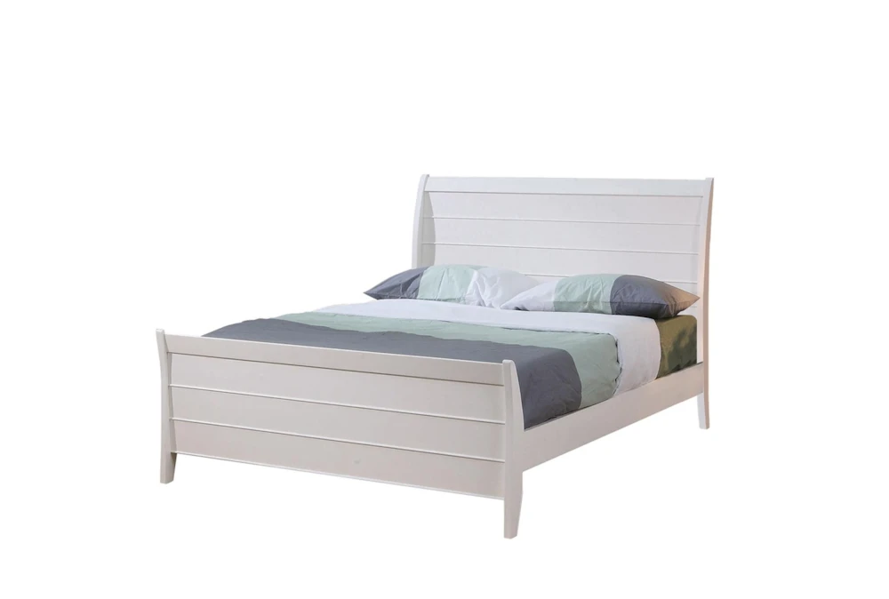 Brinley White Full Wood Sleigh Bed | Living Spaces
