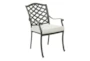 Danbury Espresso Outdoor Dining Arm Chair With Cast Silver Cushion- Set Of 2 - Side