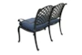 New Haven Desert Night Outdoor Bench With Navy Blue Cushion - Side