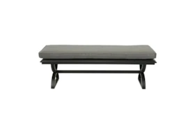 New Haven Desert Night Outdoor 58" Dining Bench With Olive Green Cushion