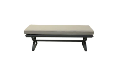 New Haven Desert Night Outdoor 58" Dining Bench With Sand Dollar Cushion