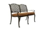 New Haven Dark Bronze Outdoor Bench With Brown Cushion - Side