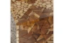 14X19 Brown Teak Wood Stool - Detail