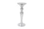 14X36 Silver Ceramic Pedestal Table - Front