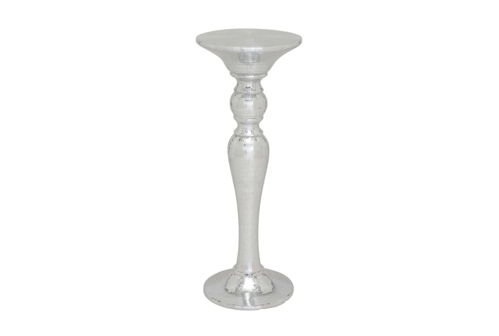 14X36 Silver Ceramic Pedestal Table