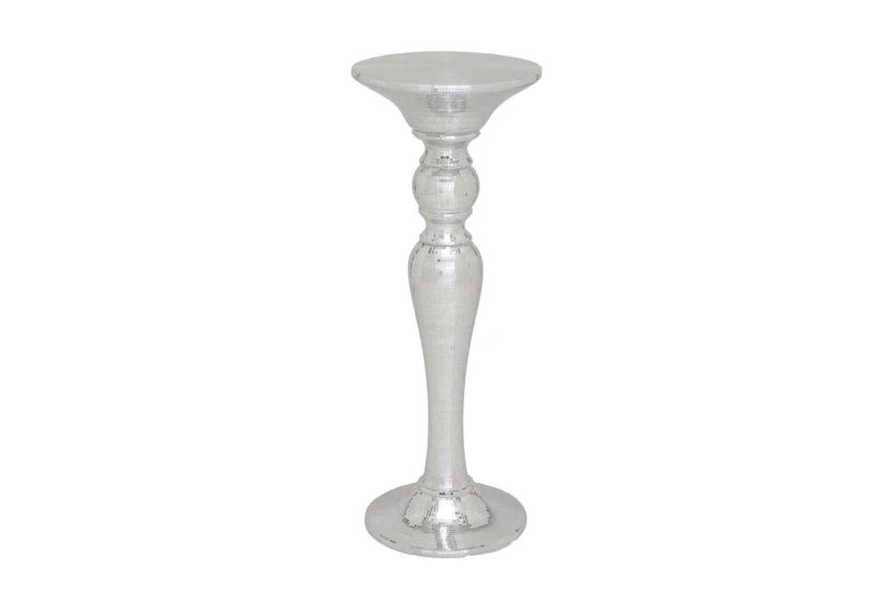 14X36 Silver Ceramic Pedestal Table - 360
