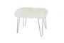 24X19 White Fabric Stool - Front
