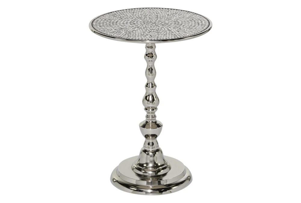 21" Silver Aluminum Pedestal Table