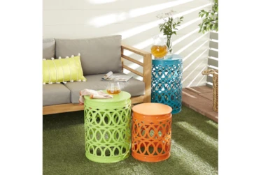 Multi Color Iron Accent Table Set Of 3