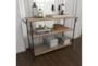 Natural Wood + Metal 3 Tier Kitchen Island With 3 Metal Baskets  - Room