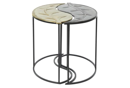Multi Color Iron Accent Table Set Of 2