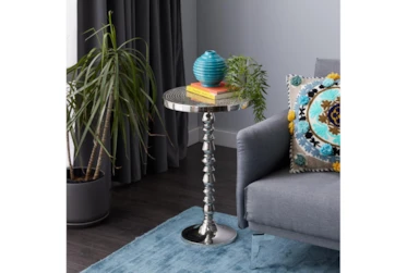 16X26 Silver Aluminum Accent Table