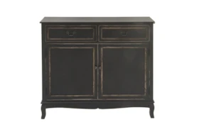 40X36 Black Wood Cabinet